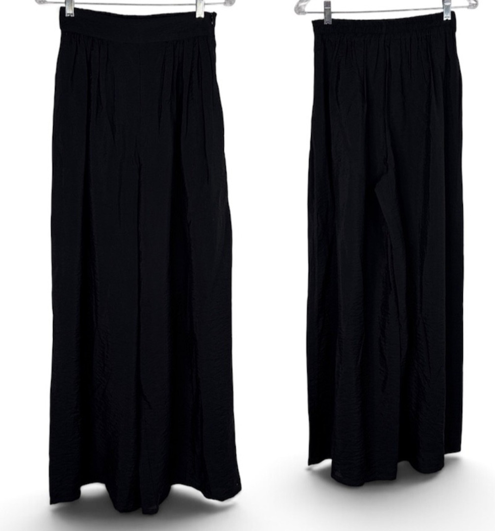 Nocturne Black Wide Leg Pants Size IT36/US XS-S pockets, event, work, minimalist